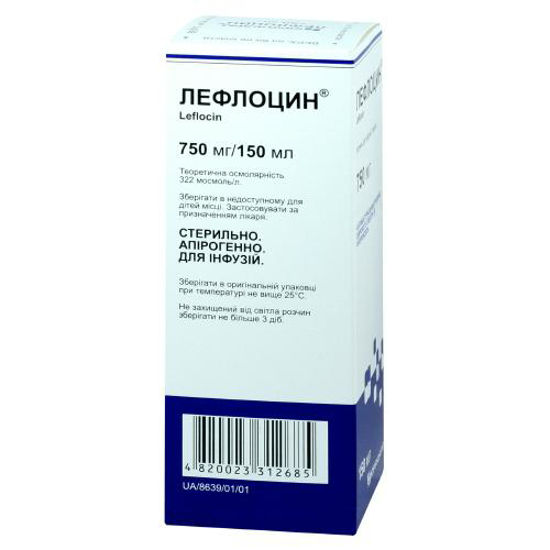 Лефлоцин розчин для інфузій 5 мг/150 мл